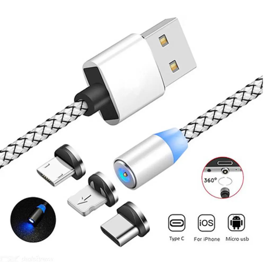 Cable Magnetico 3 En 1 - V8 - Tipo C - Iphone