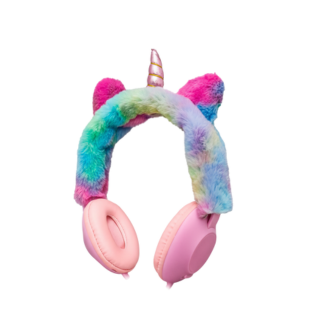 VINCHA AURICULAR GOLDTECH CABLEADA UNICORNIO PELUCHE