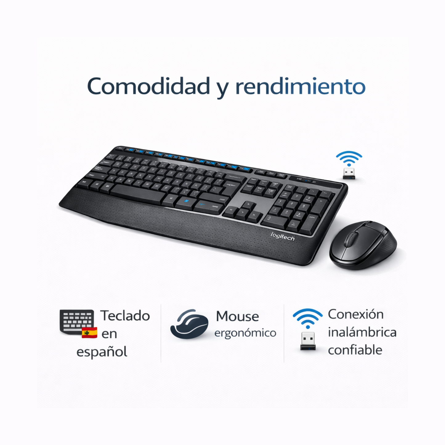 COMBO INALAMBRICO TECLADO EN ESPAÑOL Y MOUSE LOGITECH MK345