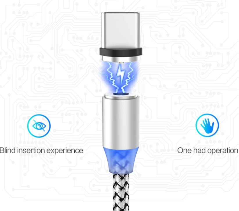 Cable Magnetico 3 En 1 - V8 - Tipo C - Iphone