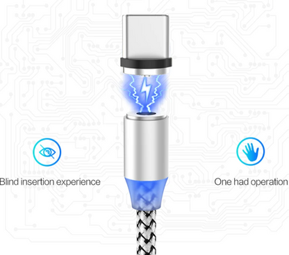 Cable Magnetico 3 En 1 - V8 - Tipo C - Iphone