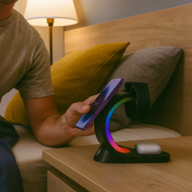 Estación de Carga 3en1 Cargador Inalambrico Magnetico Daewoo