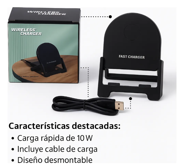 Cargador Inalámbrico Con Soporte