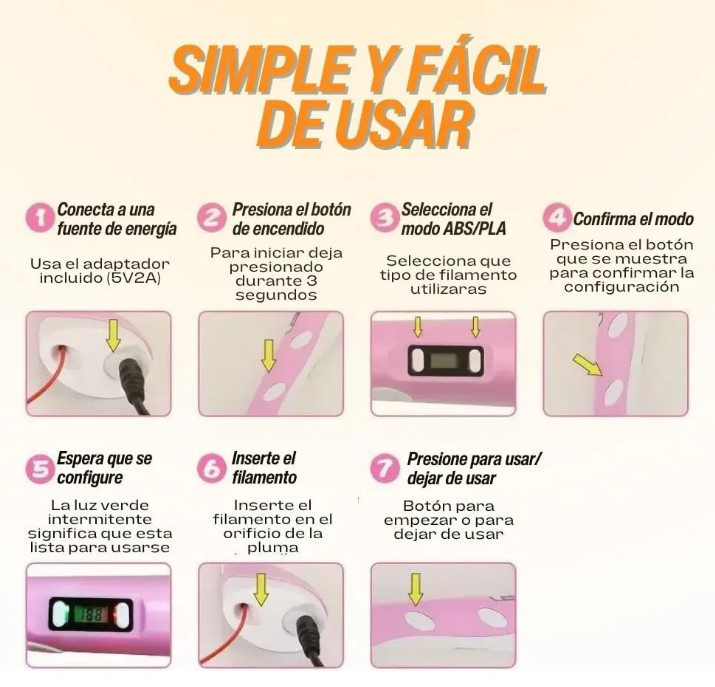 Lapiz 3D Impresora con Filamento