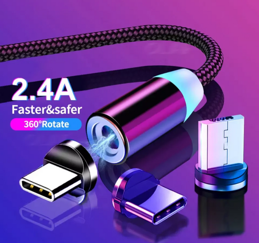 Cable Magnetico 3 En 1 - V8 - Tipo C - Iphone