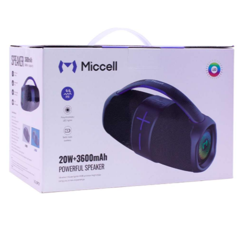 Parlante Portatil BT MICCEL VQ-SP01 RGB 20W