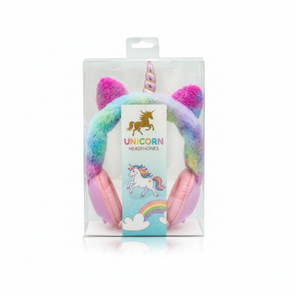 VINCHA AURICULAR GOLDTECH CABLEADA UNICORNIO PELUCHE