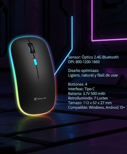 MOUSE INALÁMBRICO GAMER XTRIKE ME GW-113 RGB
