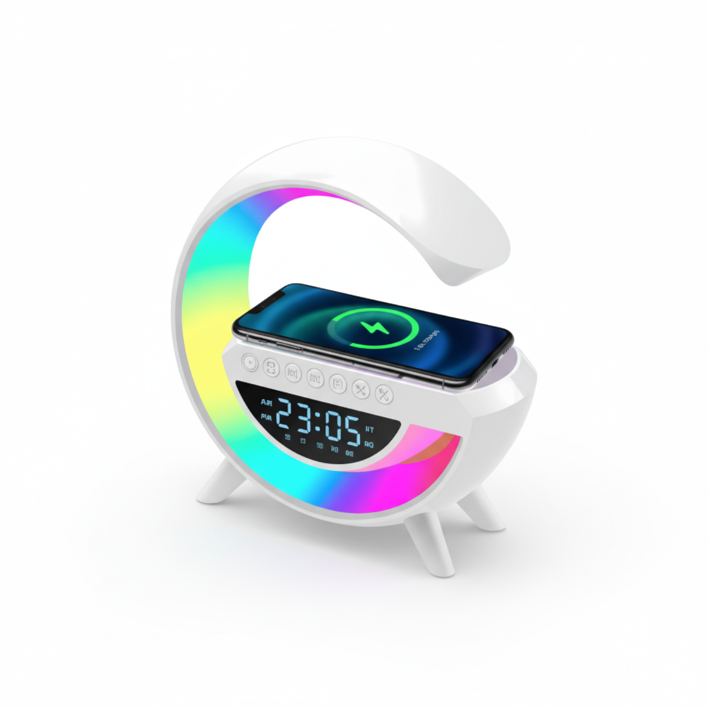 LAMPARA LED G CARGADOR RELOJ BLANCO