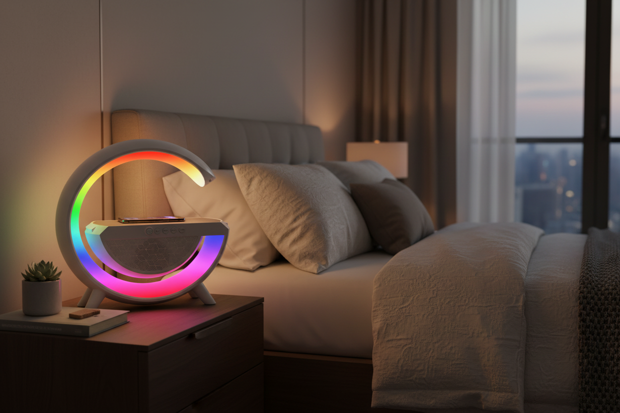 LAMPARA LED G CARGADOR PARLANTE RGB BLANCO